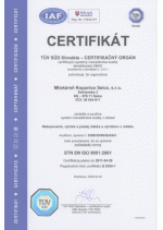 Certifikát ISO 9001:2000