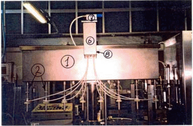 Linka lineárna plniaca BERTANI BAROC LV 1500, výkon 800-1200 fliaš/hod