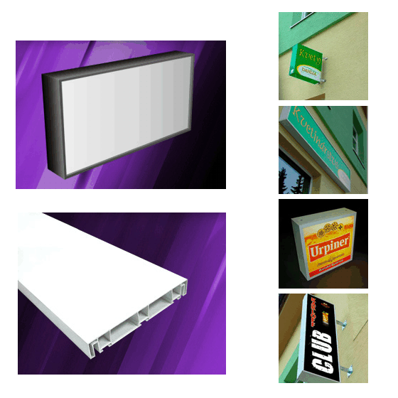 Svetelný plastový box s výškou 65 cm - obojstranný
