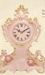 Hodiny veľké z ružového porcelánu 