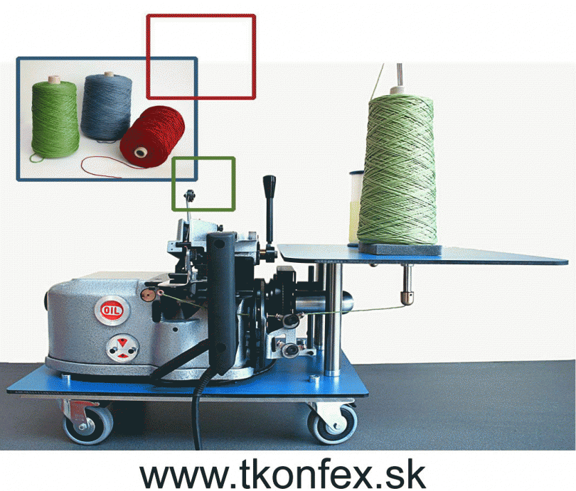 Šijací stroj na obšívanie kobercov