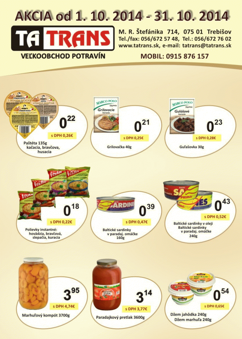 Akcia na mesiac október 2014