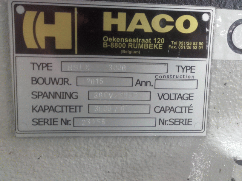 Hydraulické nožnice na plech HACO HSLX 3006