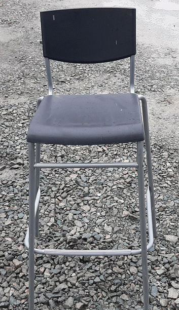 Barová stolička s opěrkou výška sedáku 75 cm (14965.)