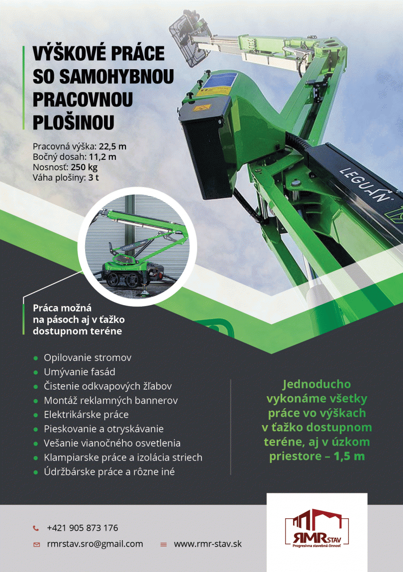 Výškové práce s pracovnou plošinou.