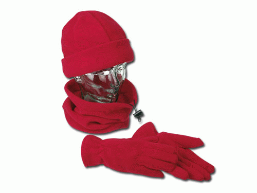 DICKSON čiapka rukavice šál, červená