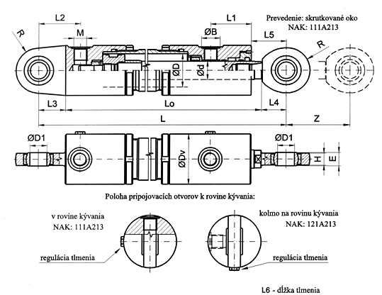 Priamočiary hydromotor HR3 dvojčinný s regulovateľným tlmením
