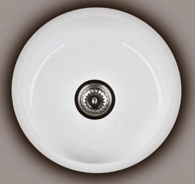 Smaltované dřezy - Kruhový s výtokovým otvorem 3 1/2´´