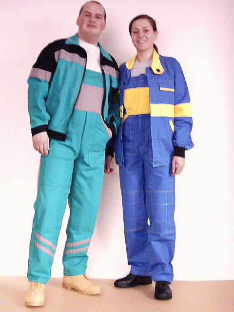 Bunda laclová + kalhoty s náprsenkou