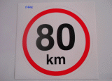 Samolepka povolená rýchlosť 80 km