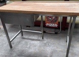 Nerezový stůl s dřezem gastro + deska 1400x640 (15944.)