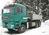 Man Tga 26.413 6x6 sklápač s hydraulickou rukou Hiab