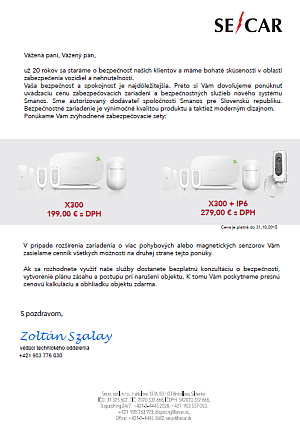 Alarmové zabezpečenie SECAR